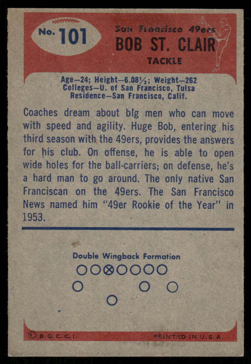 1955 Bowman Bob St. Clair #101