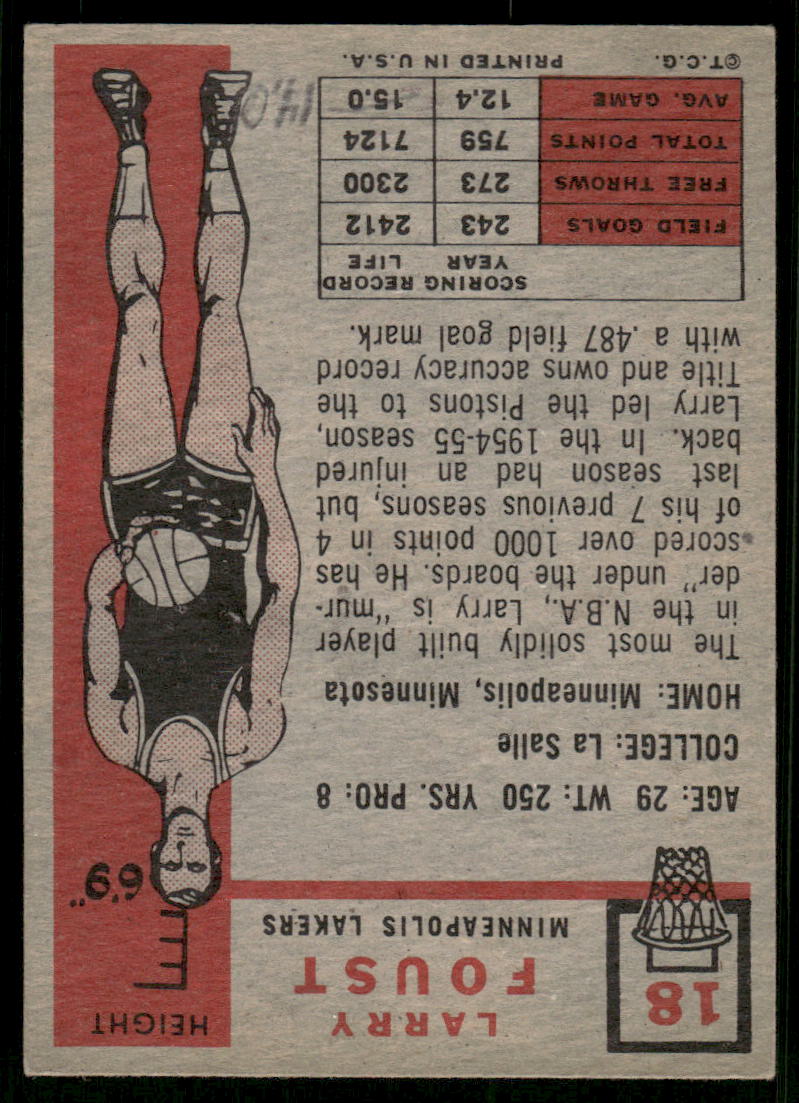 1954 Topps Larry Foust #18