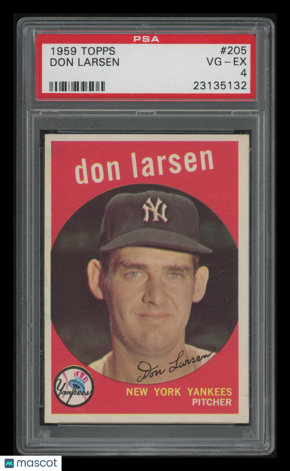 1959 Topps Don Larsen #205 PSA 4