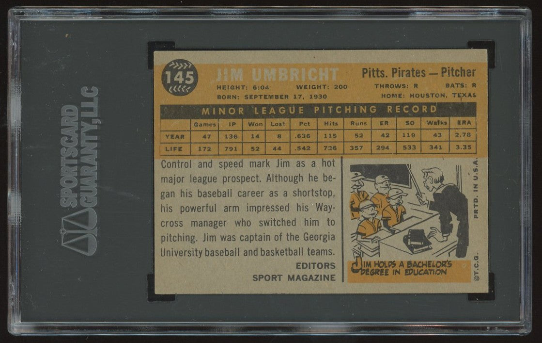 1960 Topps Jim Umbricht #145 SGC 6