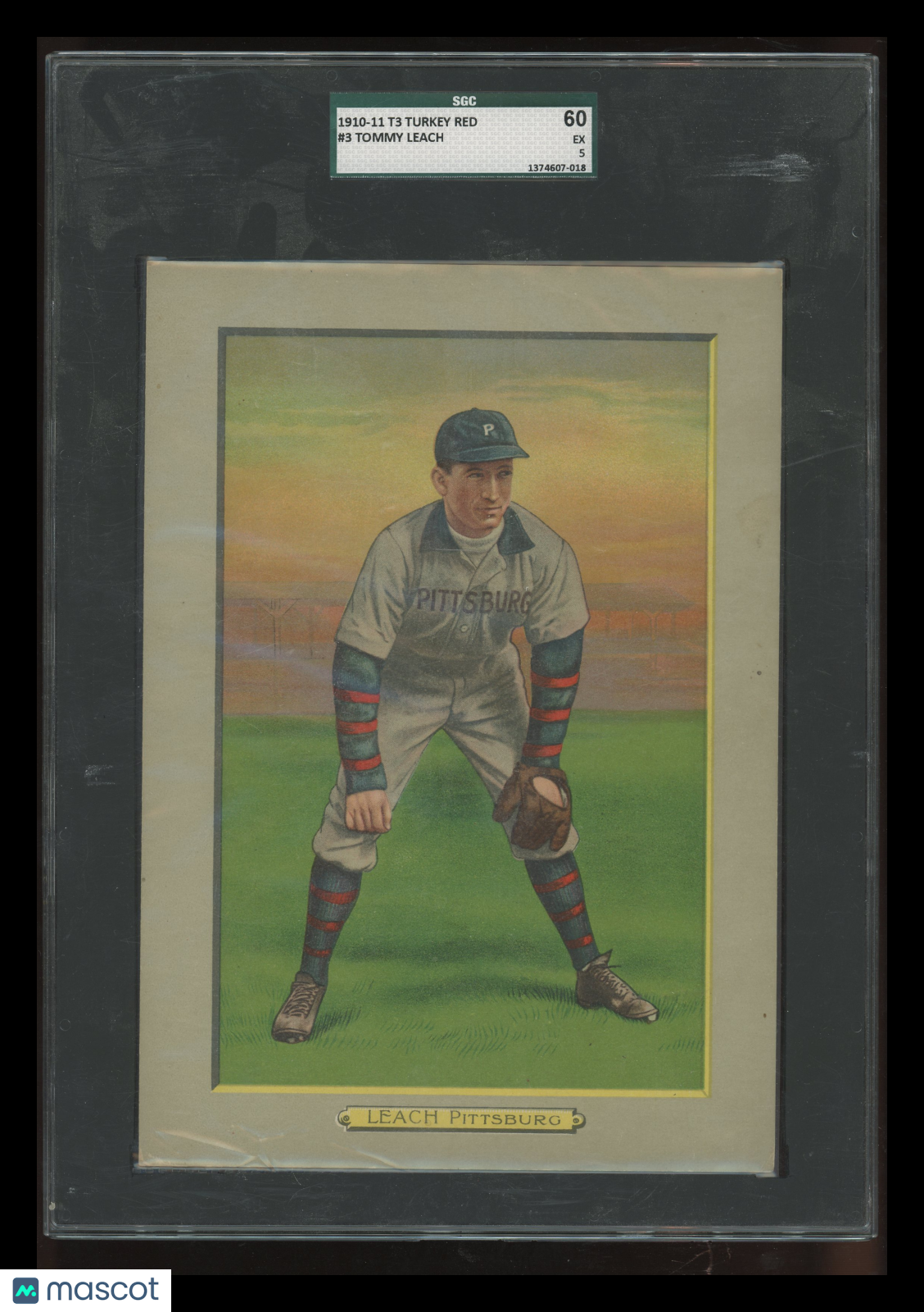 1910 T3 Turkey Red Tommy Leach #3 SGC 5