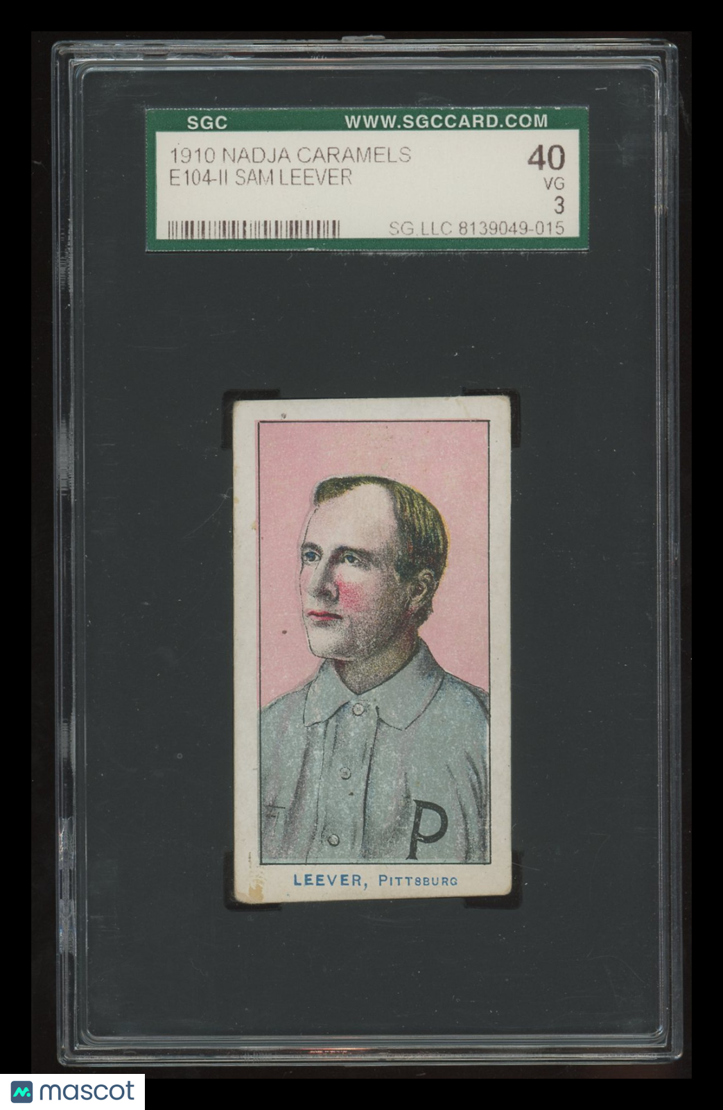 1910 Nadja Caramels (E104-2) Sam Leever SGC 3