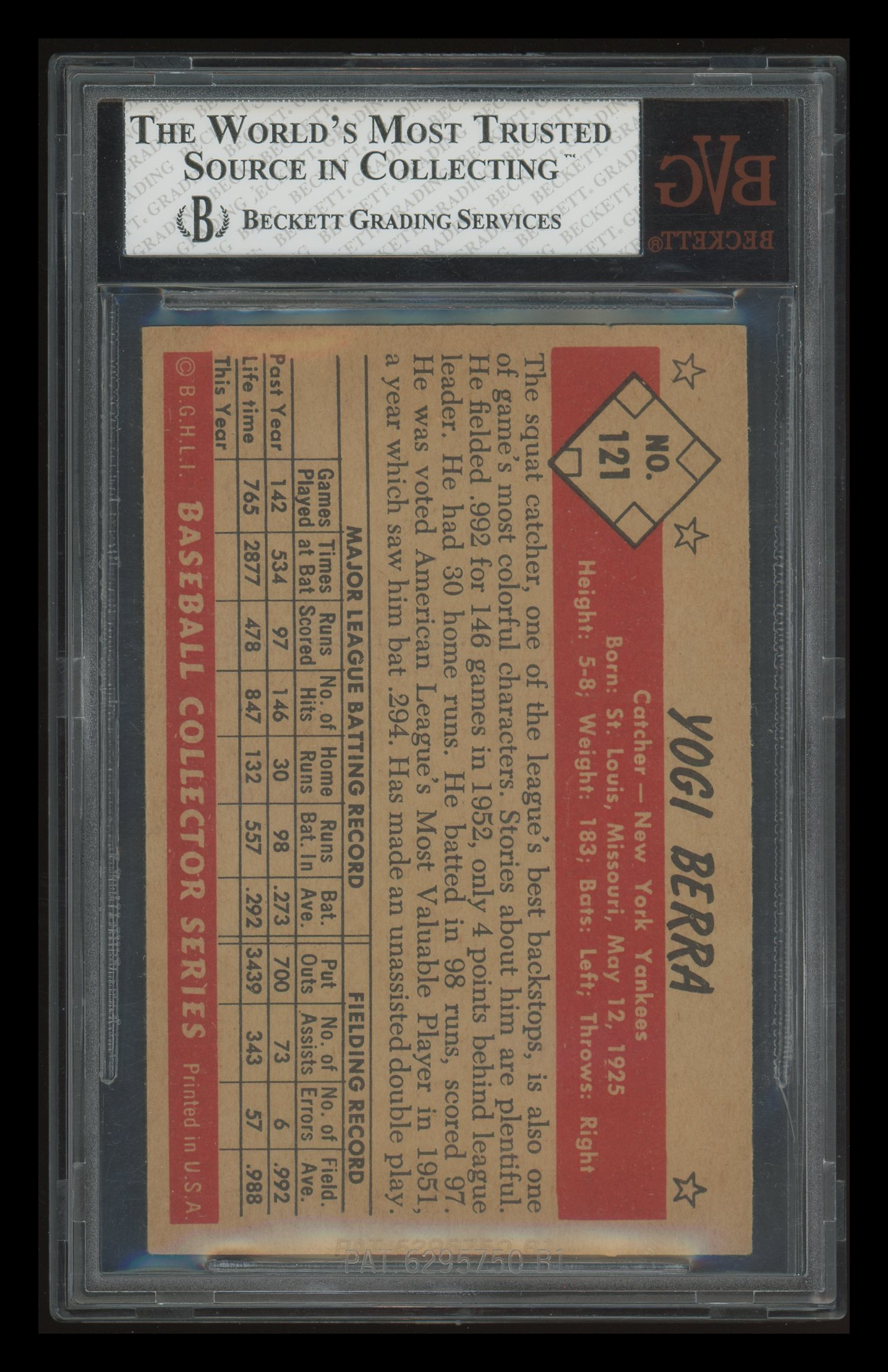 1953 Bowman Color Yogi Berra #121 BVG 7