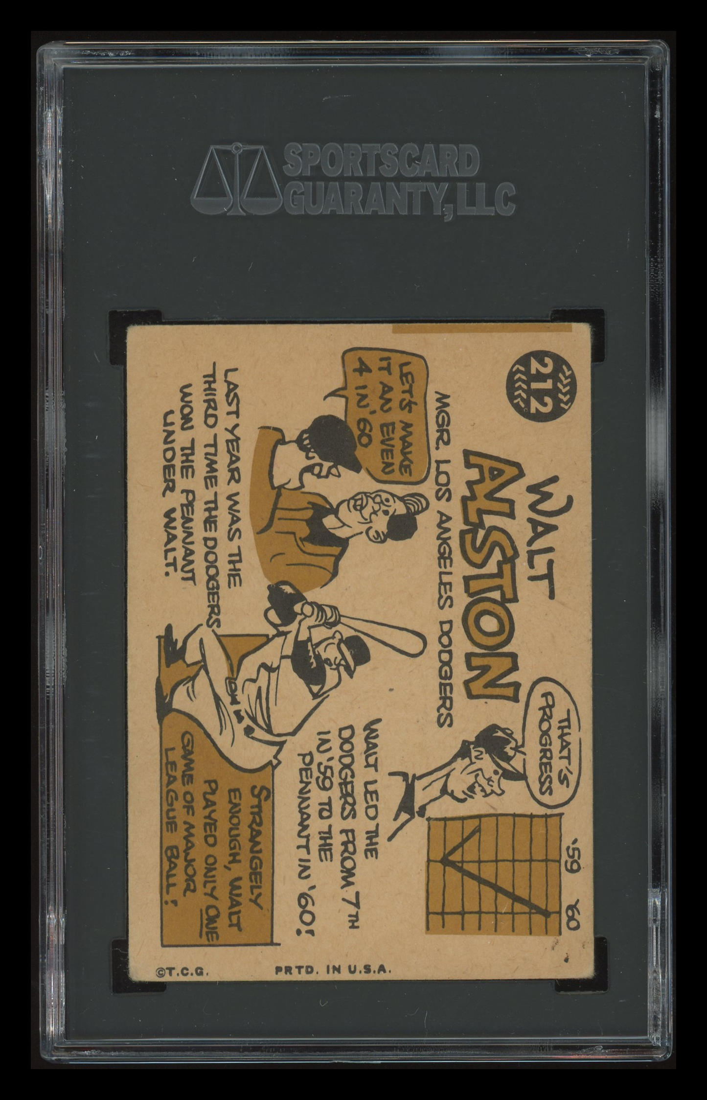 1960 Topps Walt Alston #212 SGC 4