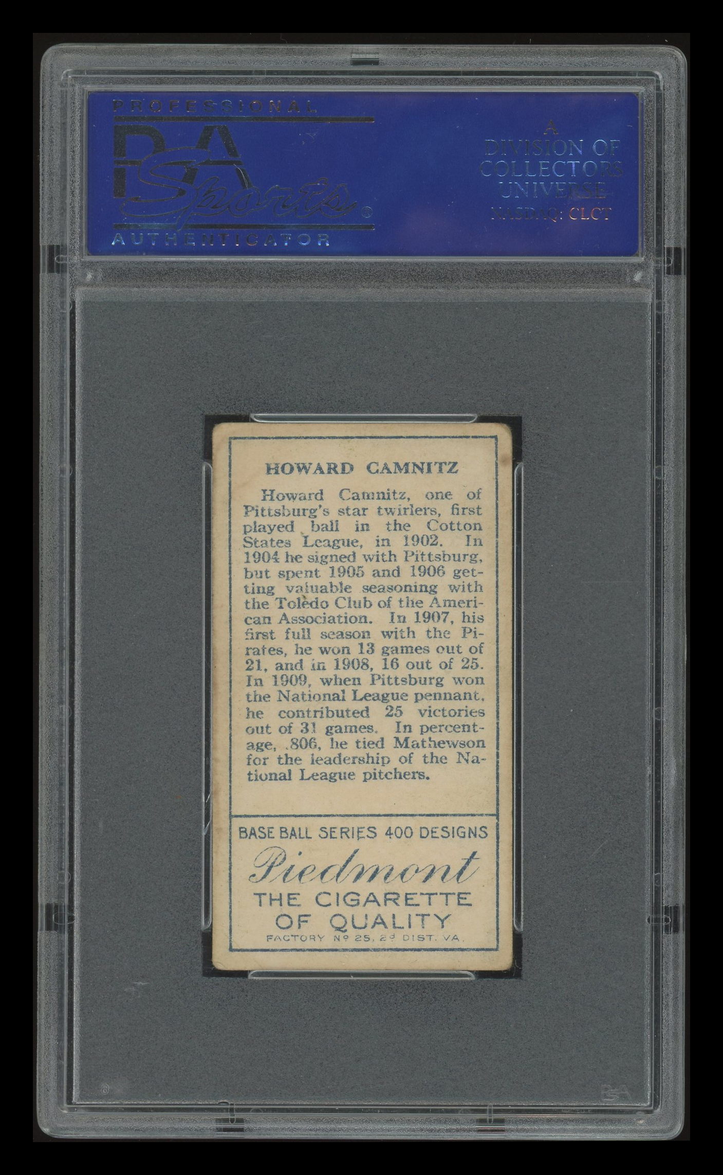 1911 T205 Gold Border H. Camnitz PSA 3