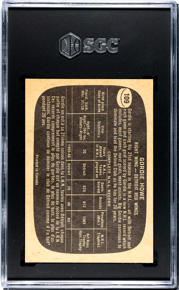 1966 Topps Gordie Howe #109 SGC 3