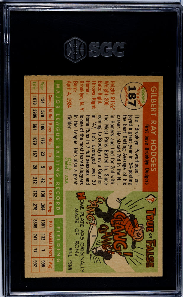 1955 Topps Gil Hodges #187 SGC 4.5