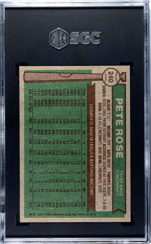 1976 Topps Pete Rose #240 SGC 6