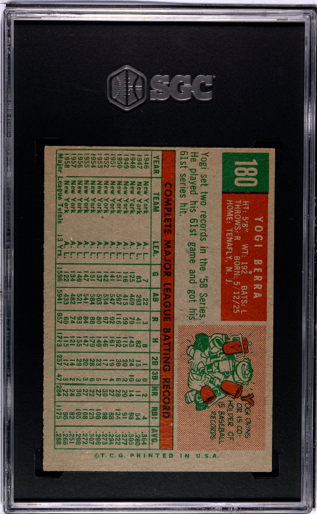 1959 Topps Yogi Berra #180 SGC 6.5