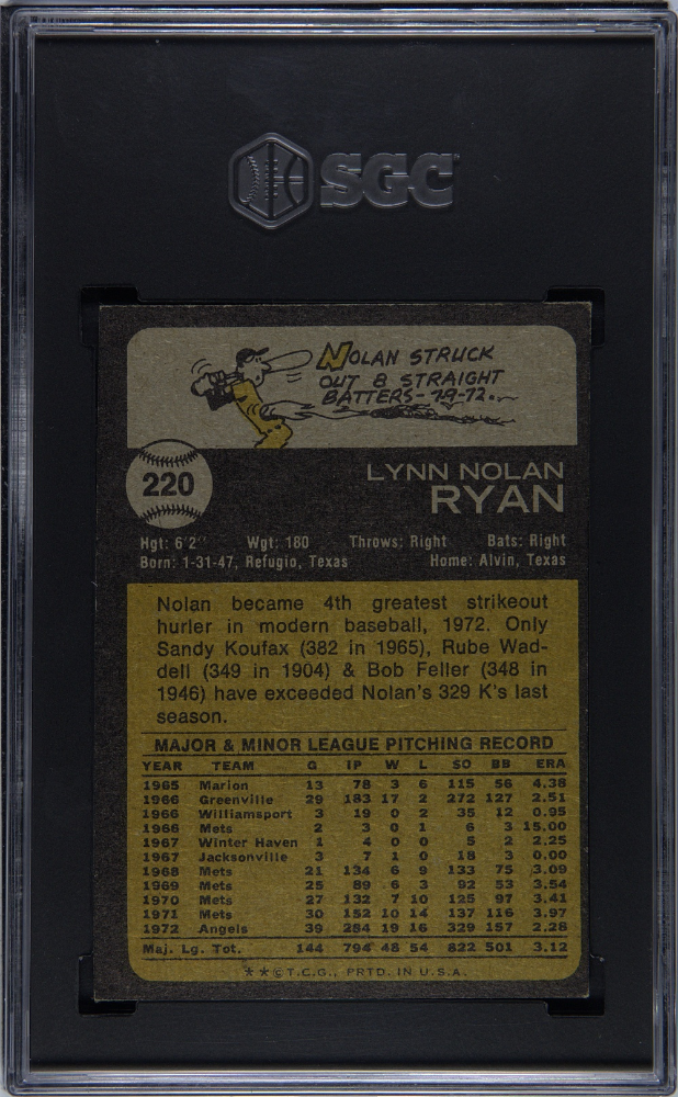 1973 Topps Nolan Ryan #220 SGC 5