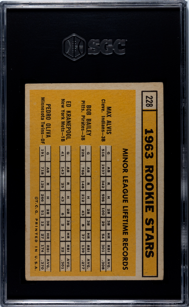 1963 Topps Oliva Kranepool #228 SGC 4