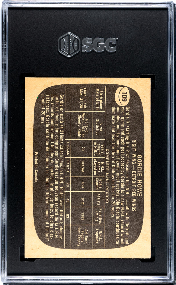 1966 Topps Gordie Howe #109 SGC 3