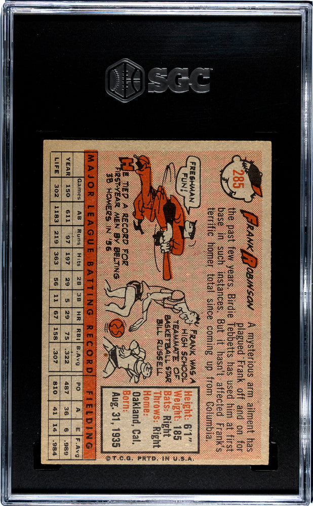 1958 Topps Frank Robinson #285 SGC 6