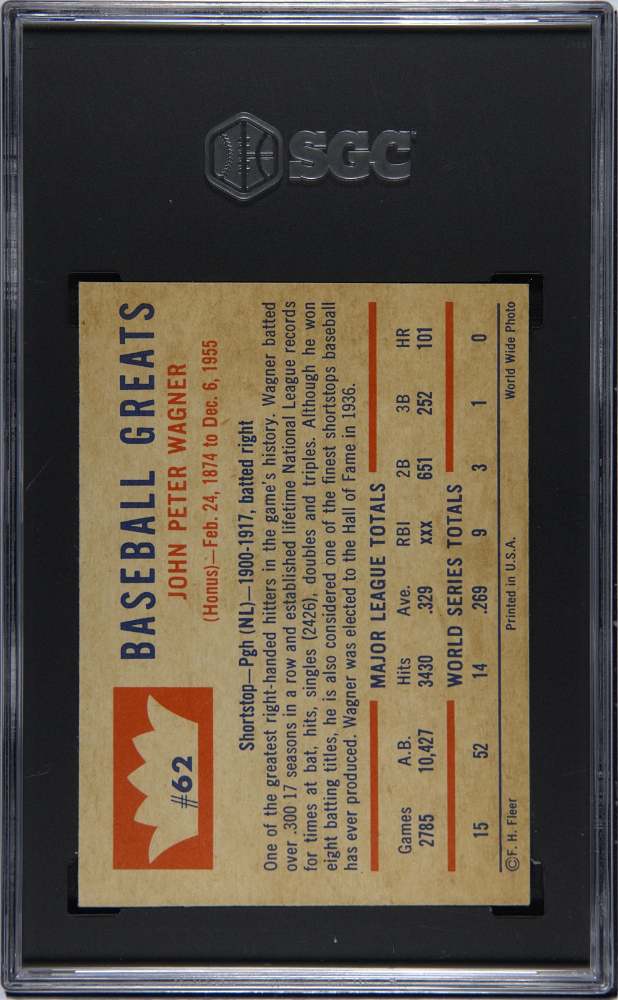 1960 Fleer Honus Wagner #62 SGC 4