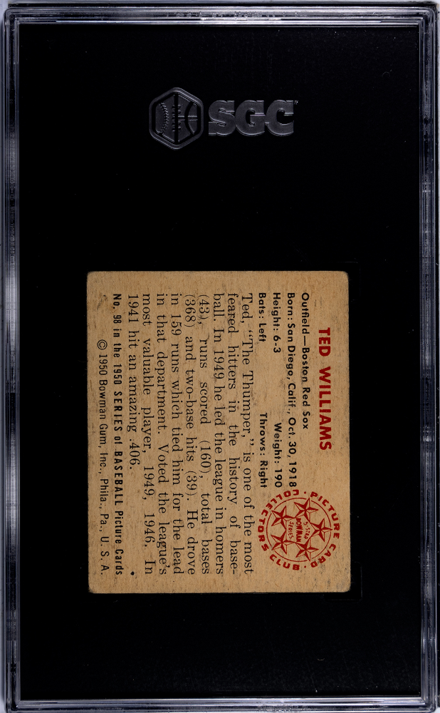 1950 Bowman Ted Williams #98 SGC 2