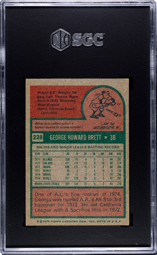 1975 Topps Mini George Brett #228 SGC 5