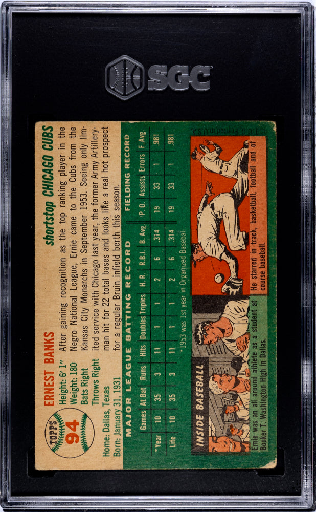 1954 Topps Ernie Banks #94 SGC 2.5