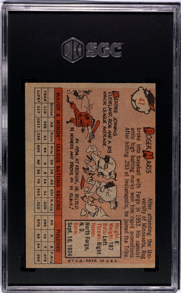 1958 Topps Roger Maris #47 SGC 3