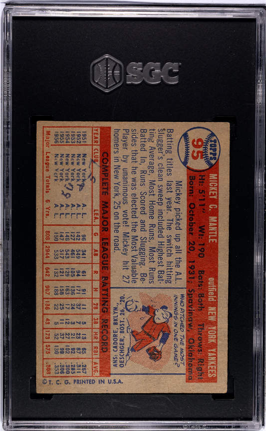 1957 Topps Mickey Mantle #95 SGC A