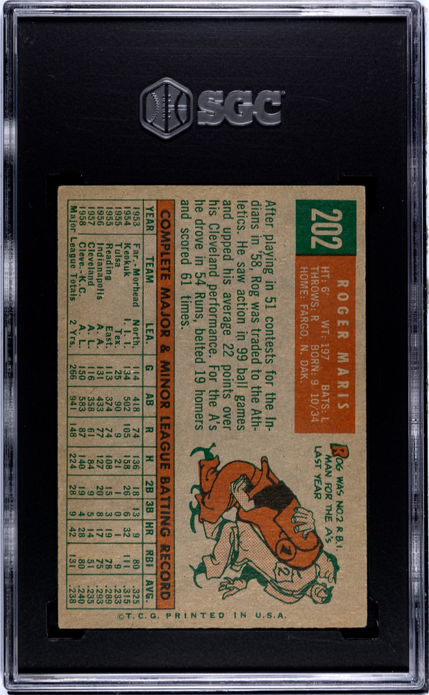 1959 Topps Roger Maris #202 SGC 5.5
