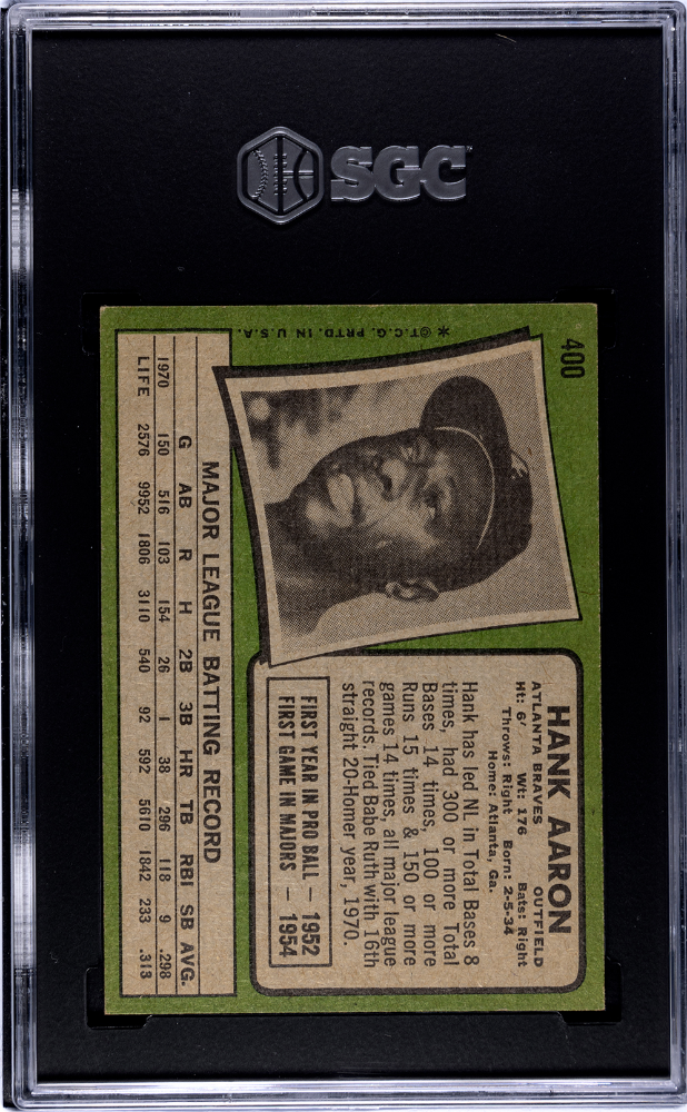 1971 Topps Hank Aaron #400 SGC A