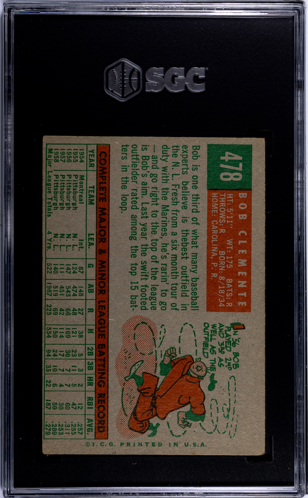 1959 Topps Bob Clemente #478 SGC 3.5