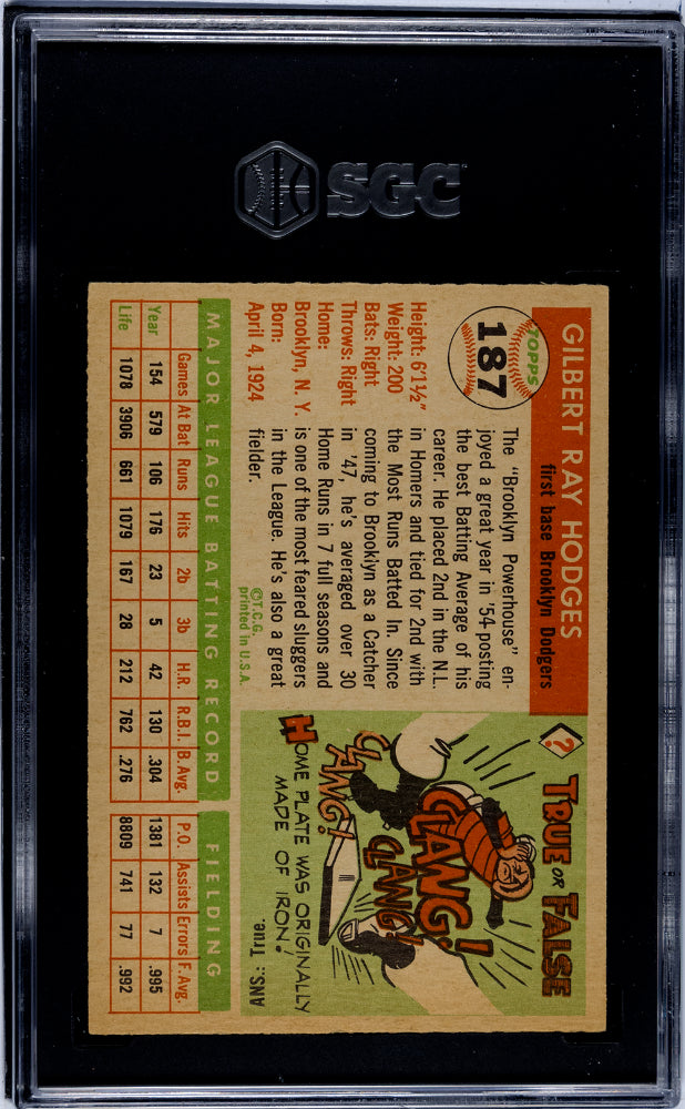 1955 Topps Gil Hodges #187 SGC 3