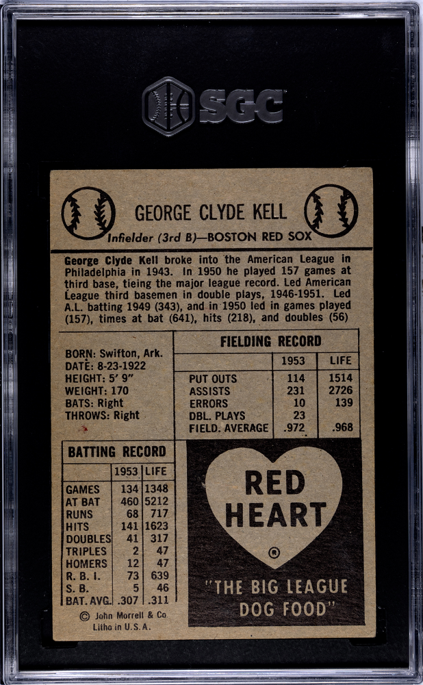 1954 Red Heart Dog Food George Kell SGC 5