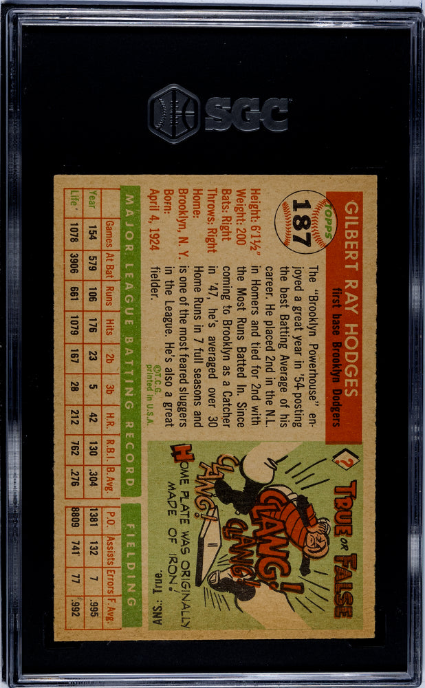 1955 Topps Gil Hodges #187 SGC 4