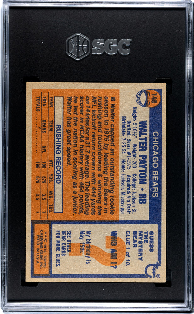 1976 Topps Walter Payton #148 SGC 4.5