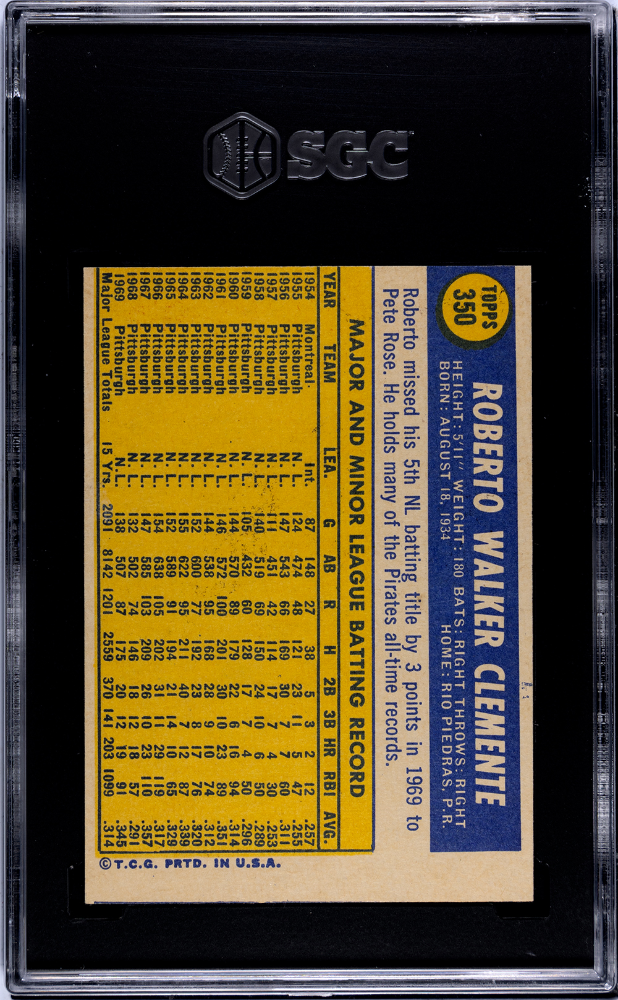 1970 Topps Roberto Clemente #350 SGC 5.5