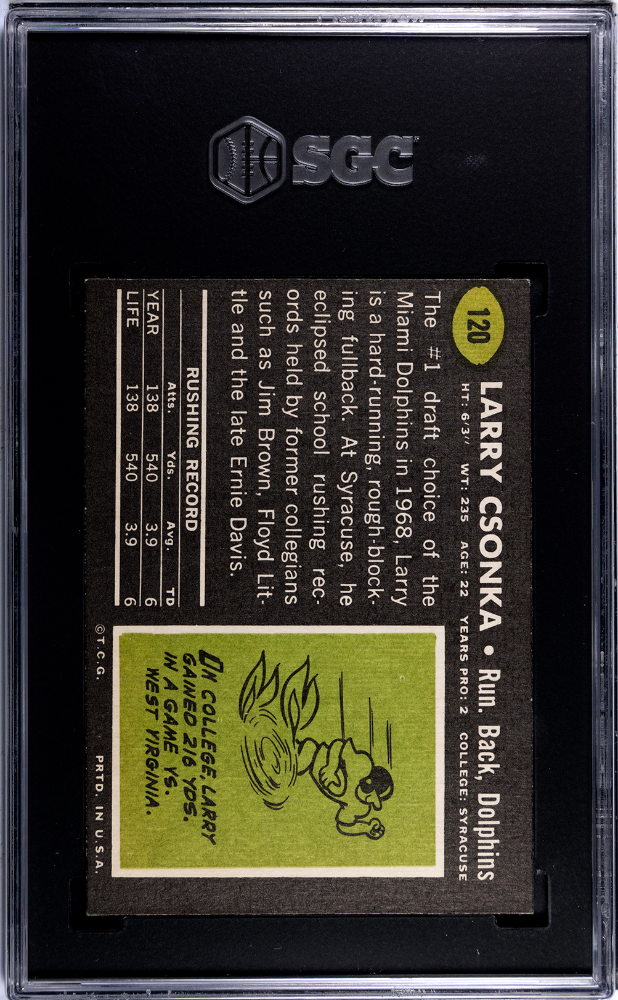 1969 Topps Larry Csonka #120 SGC 6.5