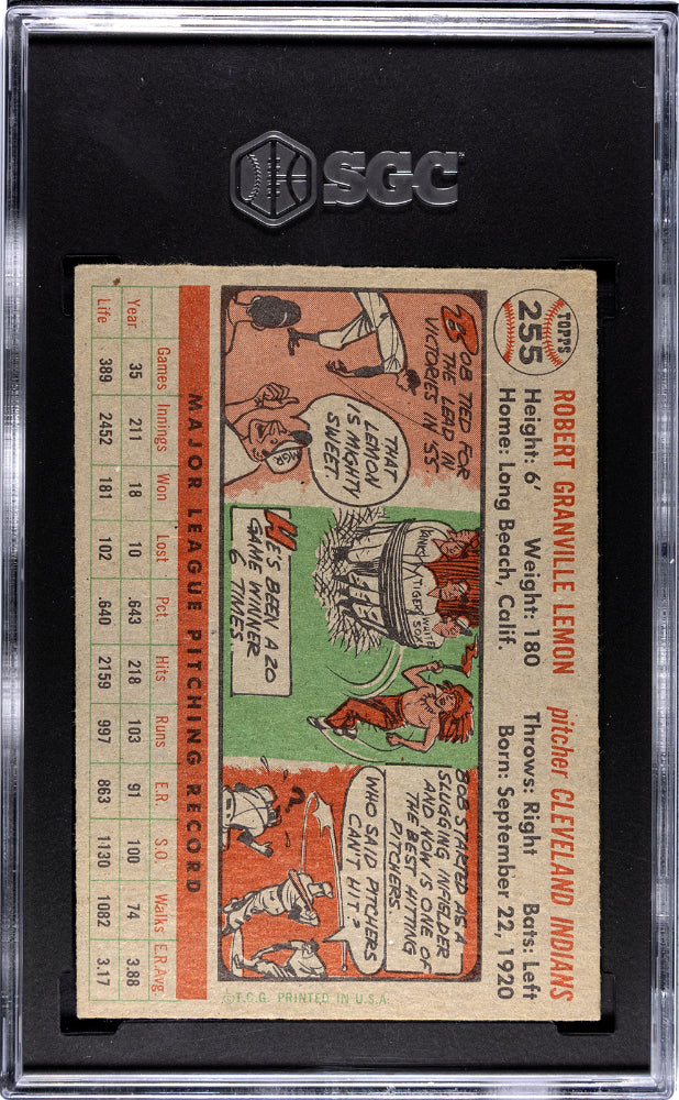 1956 Topps Bob Lemon #255 SGC 3