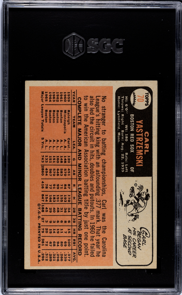 1966 Topps Carl Yastrzemski #70 SGC 5.5