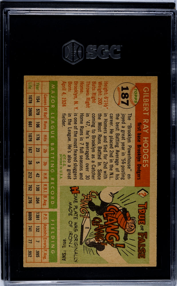 1955 Topps Gil Hodges #187 SGC 5