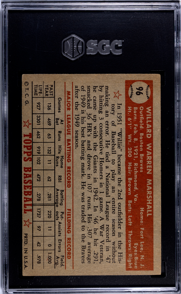 1952 Topps Willard Marshall #96 SGC 4.5