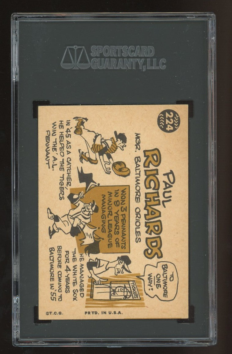 1960 Topps Paul Richards #224 SGC 6