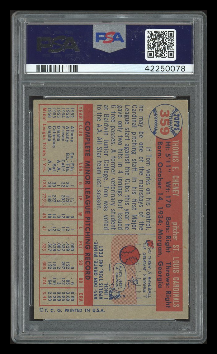 1957 Topps Tom Cheney #359 PSA 6
