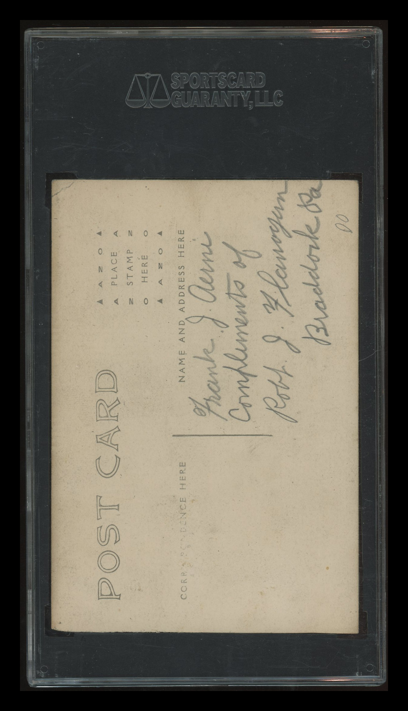 1908 Pirates Vignette Postcard Honus Wagner SGC A