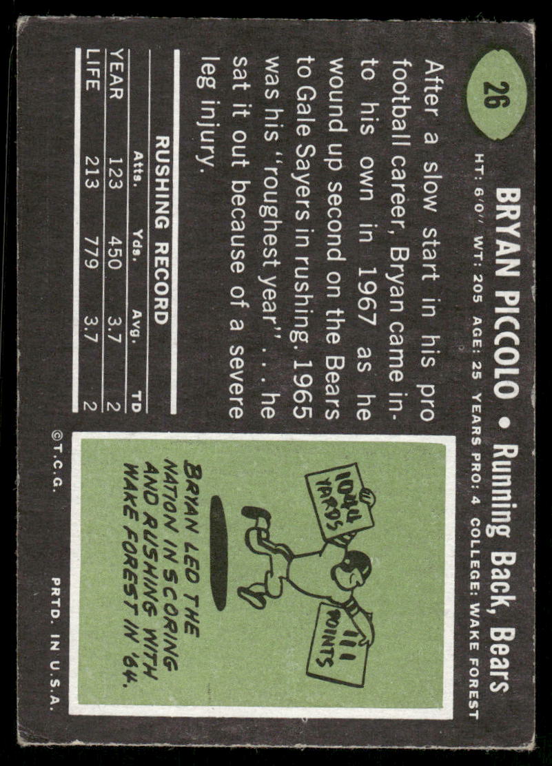1969 Topps Bryan Piccolo #26
