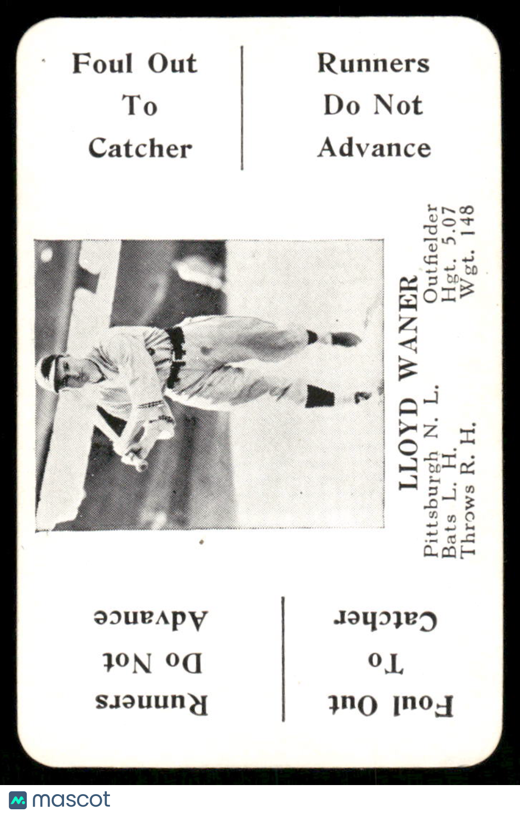 1936 S & S Games The National Game Lloyd Waner
