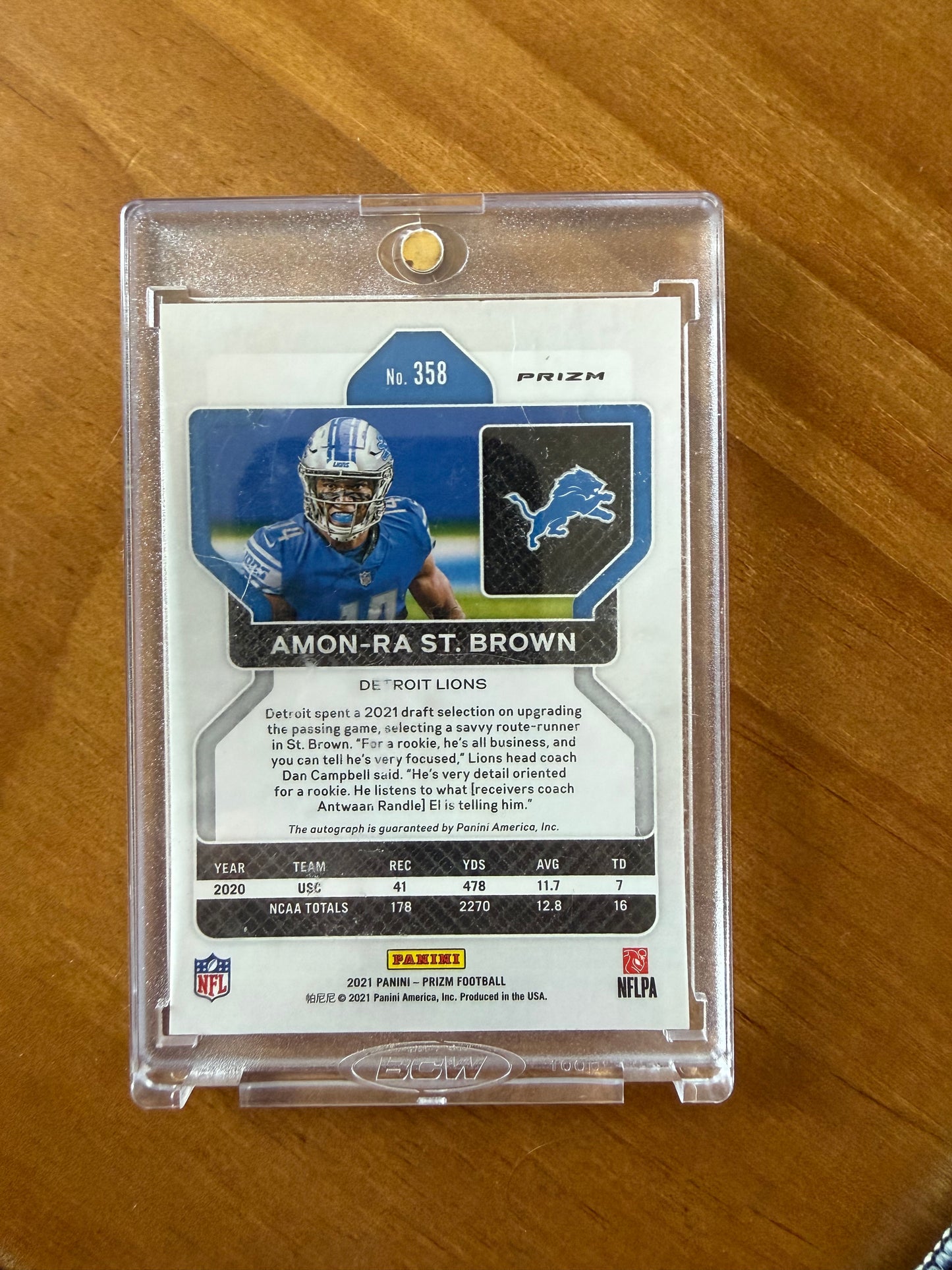 2021 Panini Prizm Football Amon-Ra St. Brown #358 Disco RC