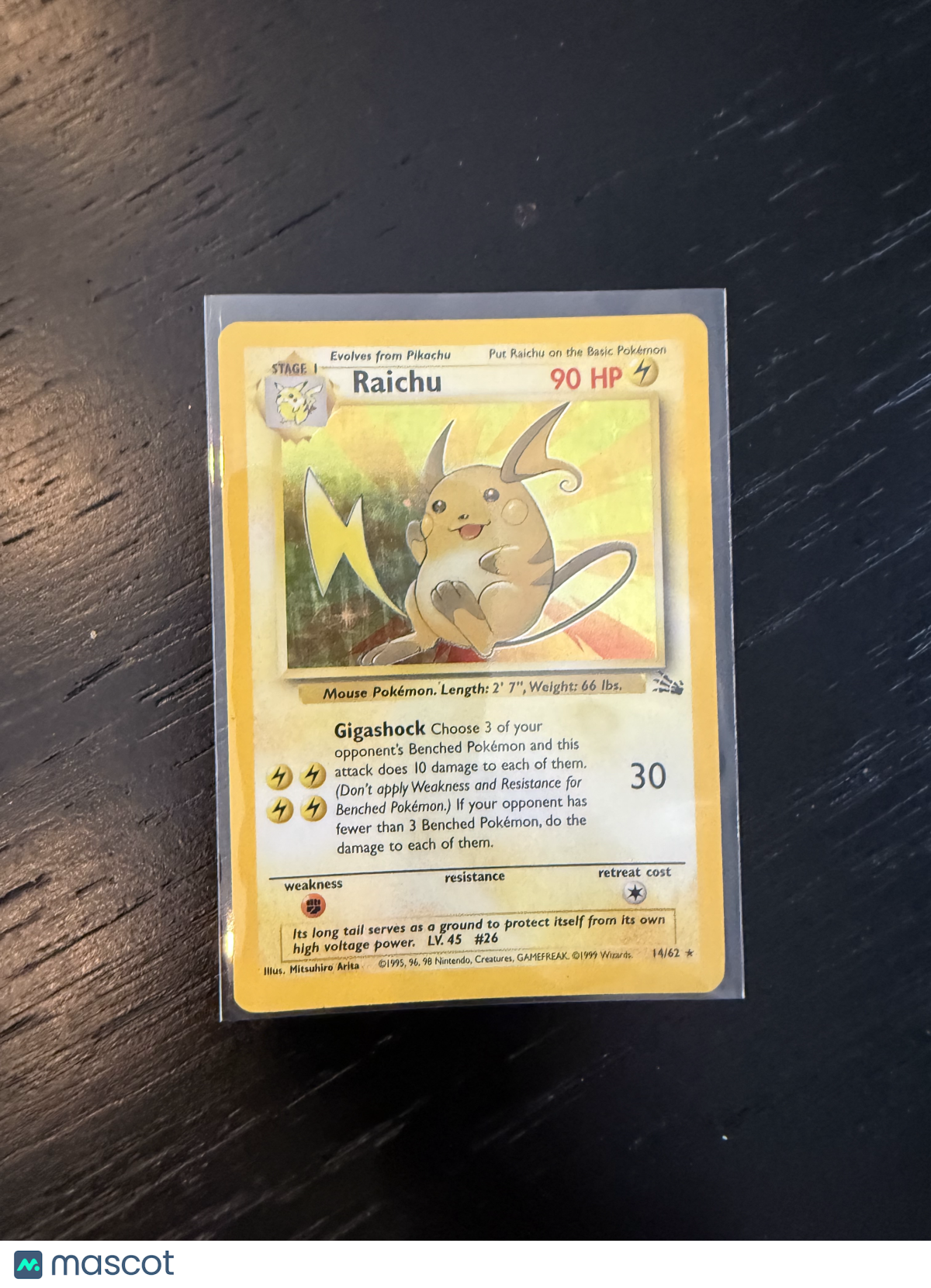 1999 Fossil Raichu Holo Rare #14/62