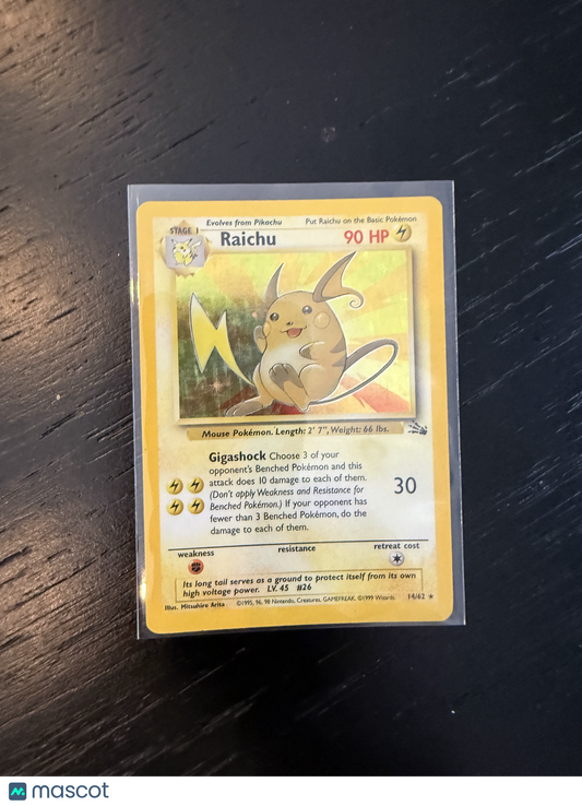 1999 Fossil Raichu Holo Rare #14/62
