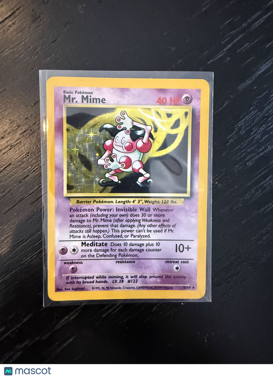 1999 Jungle MR. Mime Holo Rare #6/64 NO SYMBOL ERROR