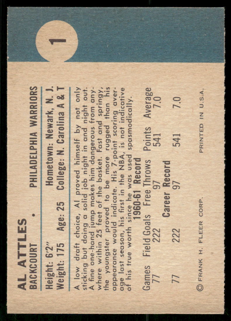 1960 Fleer Al Attles #1