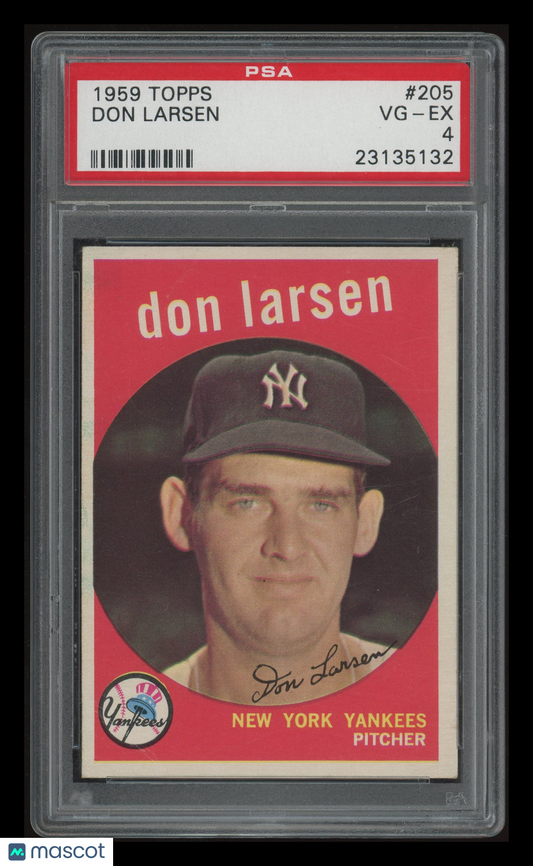 1959 Topps Don Larsen #205 PSA 4