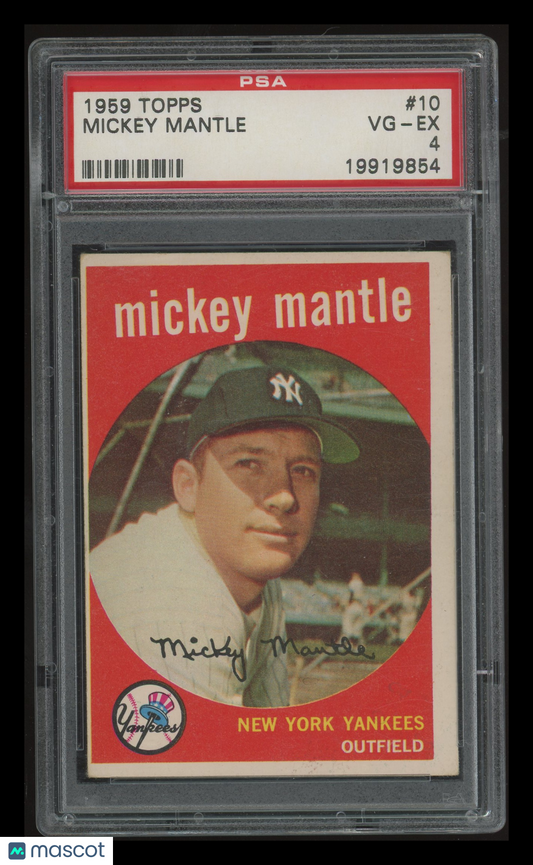 1959 Topps Mickey Mantle #10 PSA 4