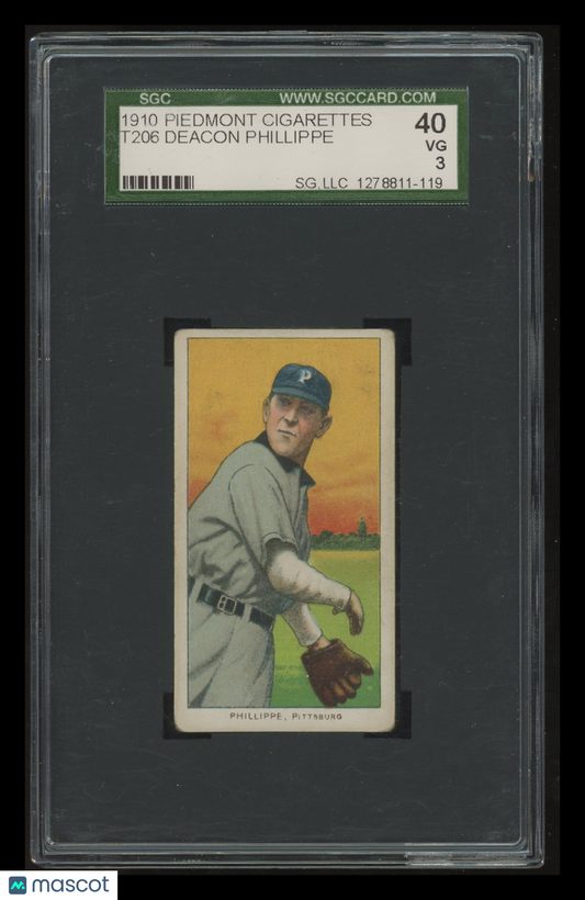 1910 Piedmont Cigarettes (T206) Deacon Phillippe SGC 3