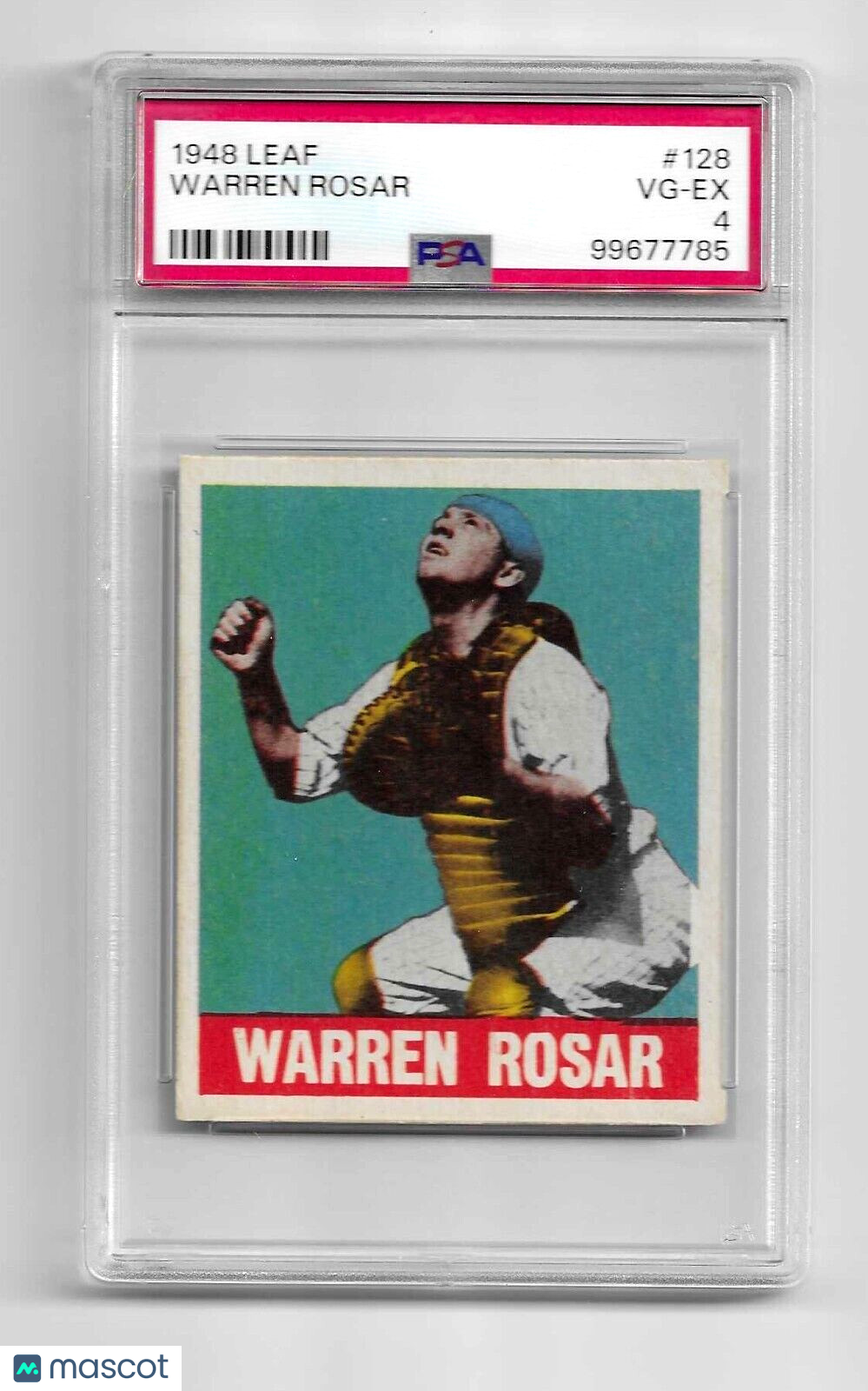 1948 Leaf Warren "Buddy" Rosar #128 Rookie VG - EX Base Set PSA 4